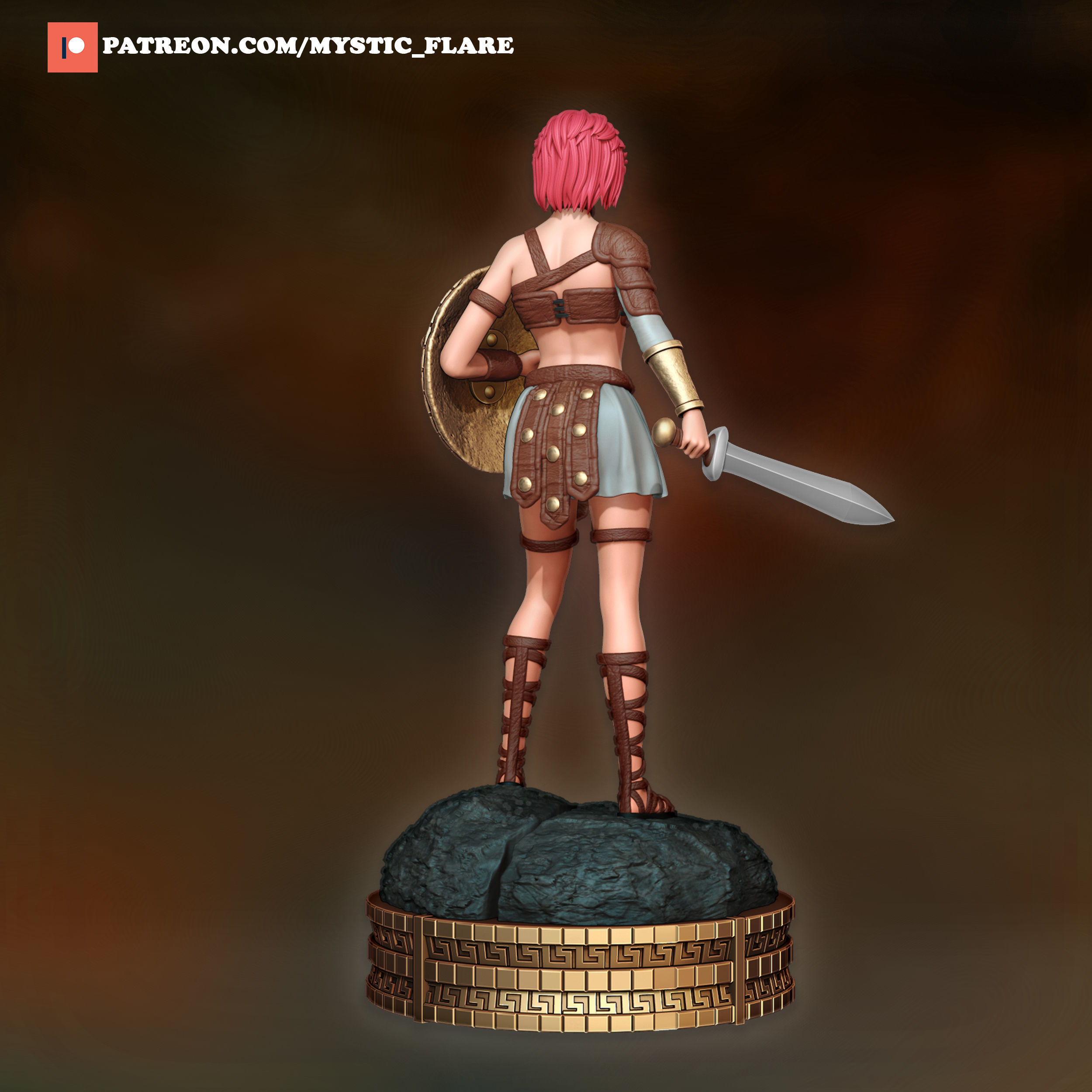 Gladiator Girl  3D print model_12