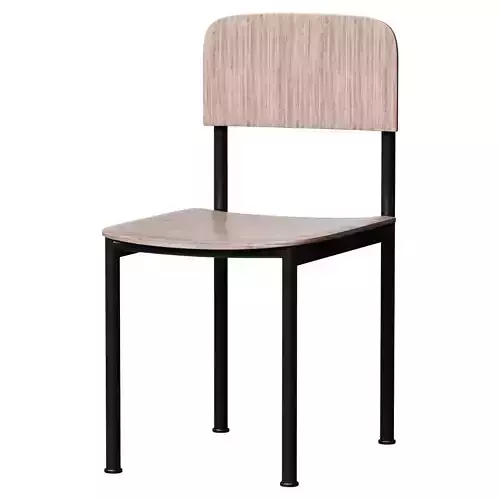 Plan 3412 Dining Chair - Black Steel Oak Lacquered
