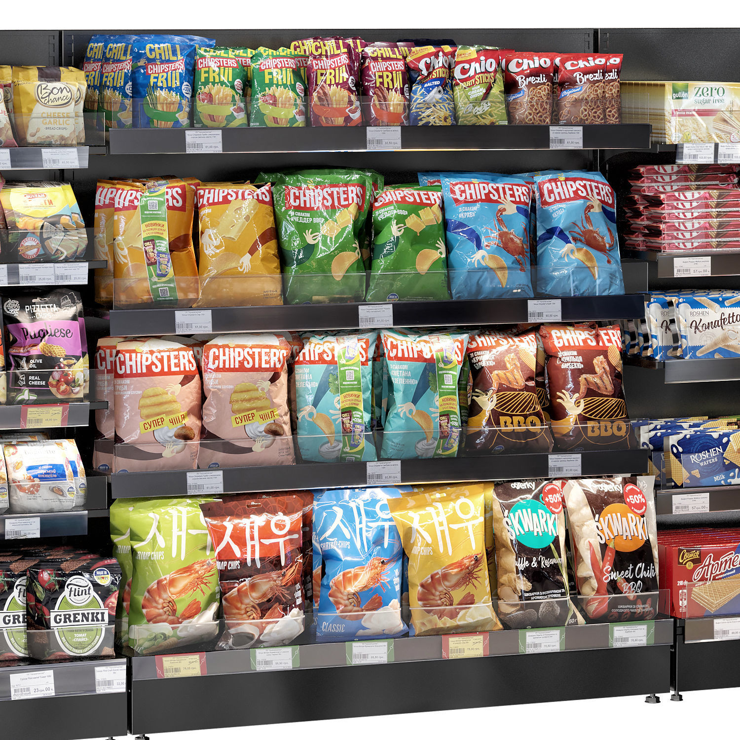 Store shelves 3D model_4