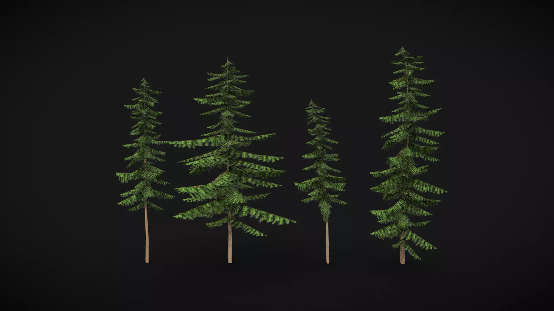 Pine Tree Pack Low-poly 3D model_0