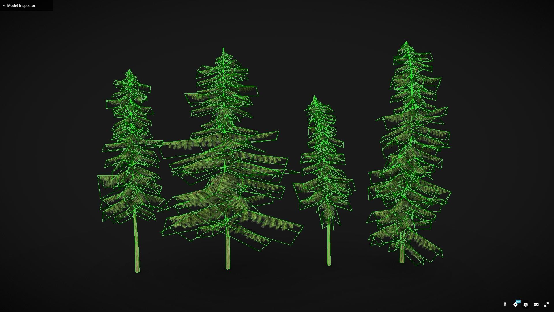Pine Tree Pack Low-poly 3D model_4