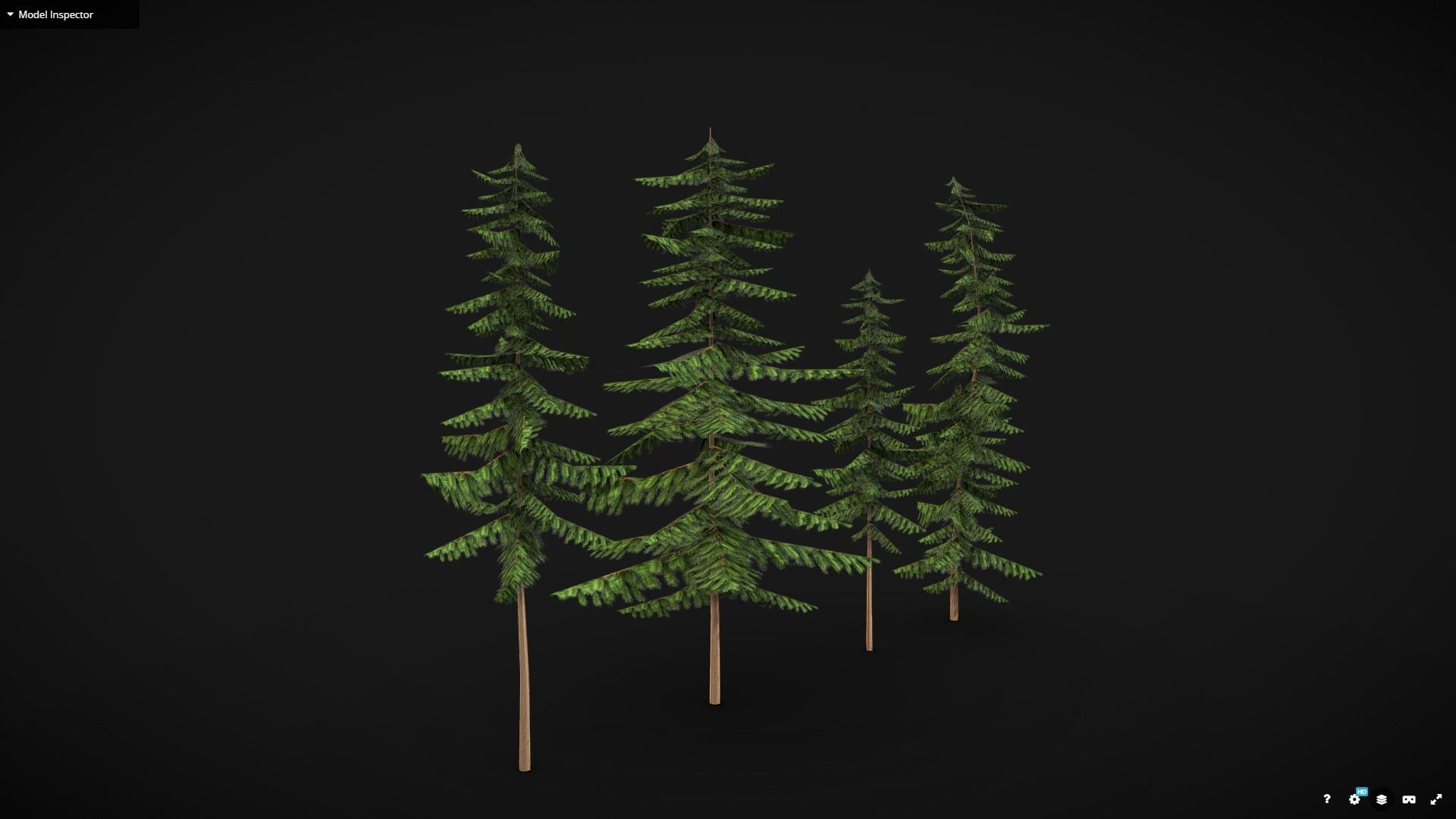 Pine Tree Pack Low-poly 3D model_1