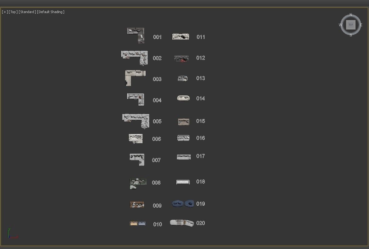 Group of Modern Sofas 3D model_41