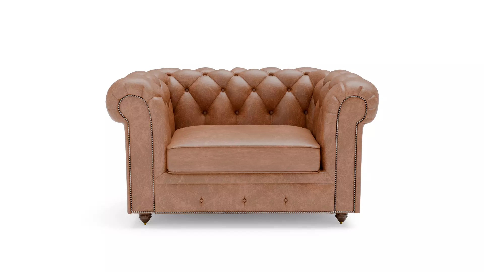 Tuffed Leather Sofa 3D Model Free low-poly 3D model_0