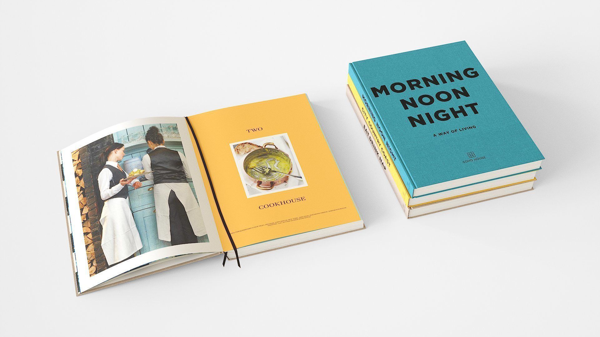 open and closed coffetable books  by soho house  3D model_10