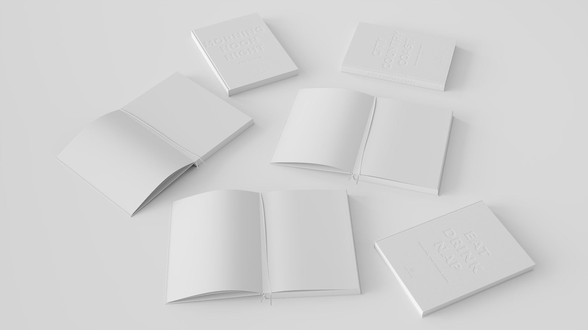 open and closed coffetable books  by soho house  3D model_1