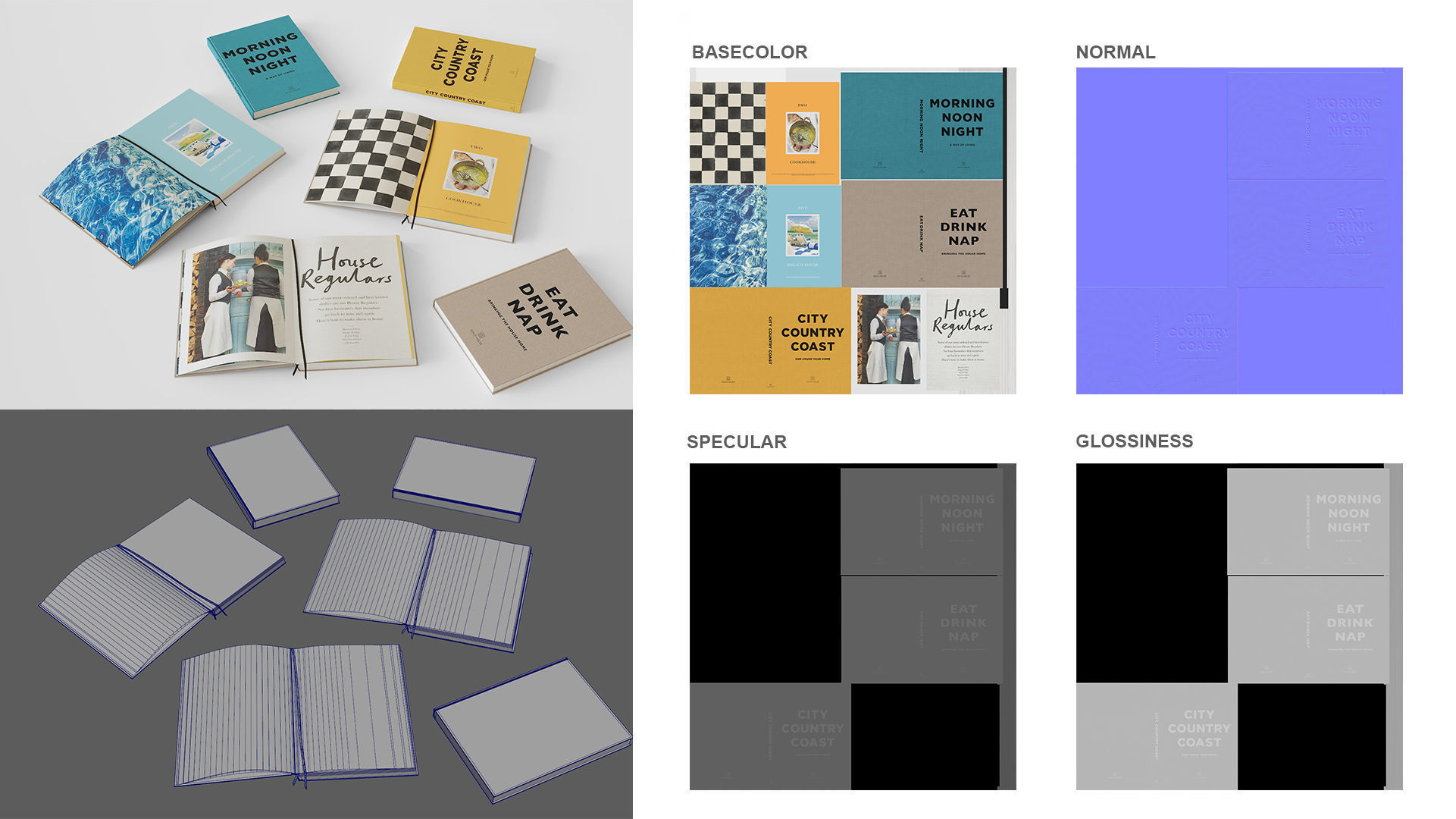 open and closed coffetable books  by soho house  3D model_6