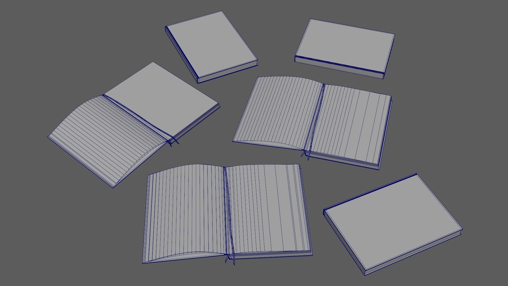 open and closed coffetable books  by soho house  3D model_2