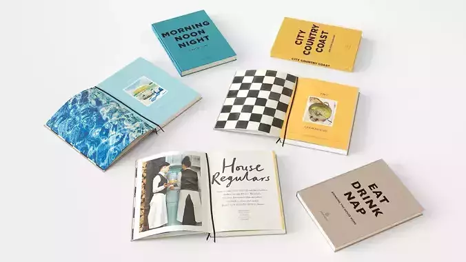 open and closed coffetable books  by soho house 