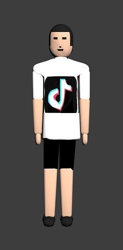 TikTok Man Low Poly White 3D model