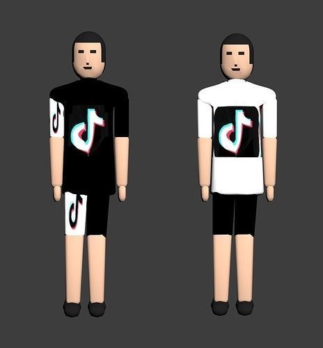 Tiktok Men Low poly 3D model