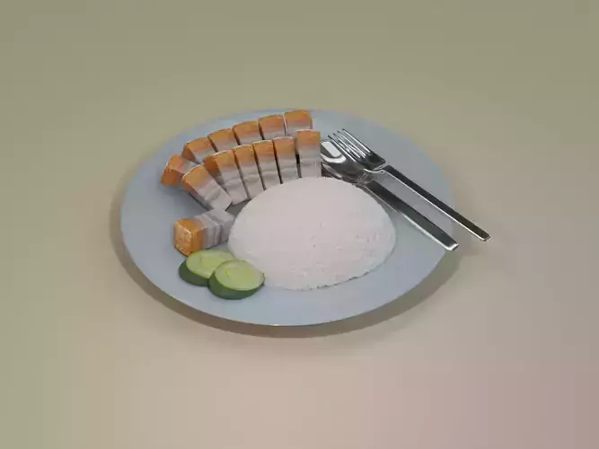 Crispy pork with rice