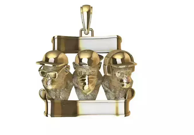 Monkey Gang pendant -  pingente Gangue Dos Macacos 3D print model