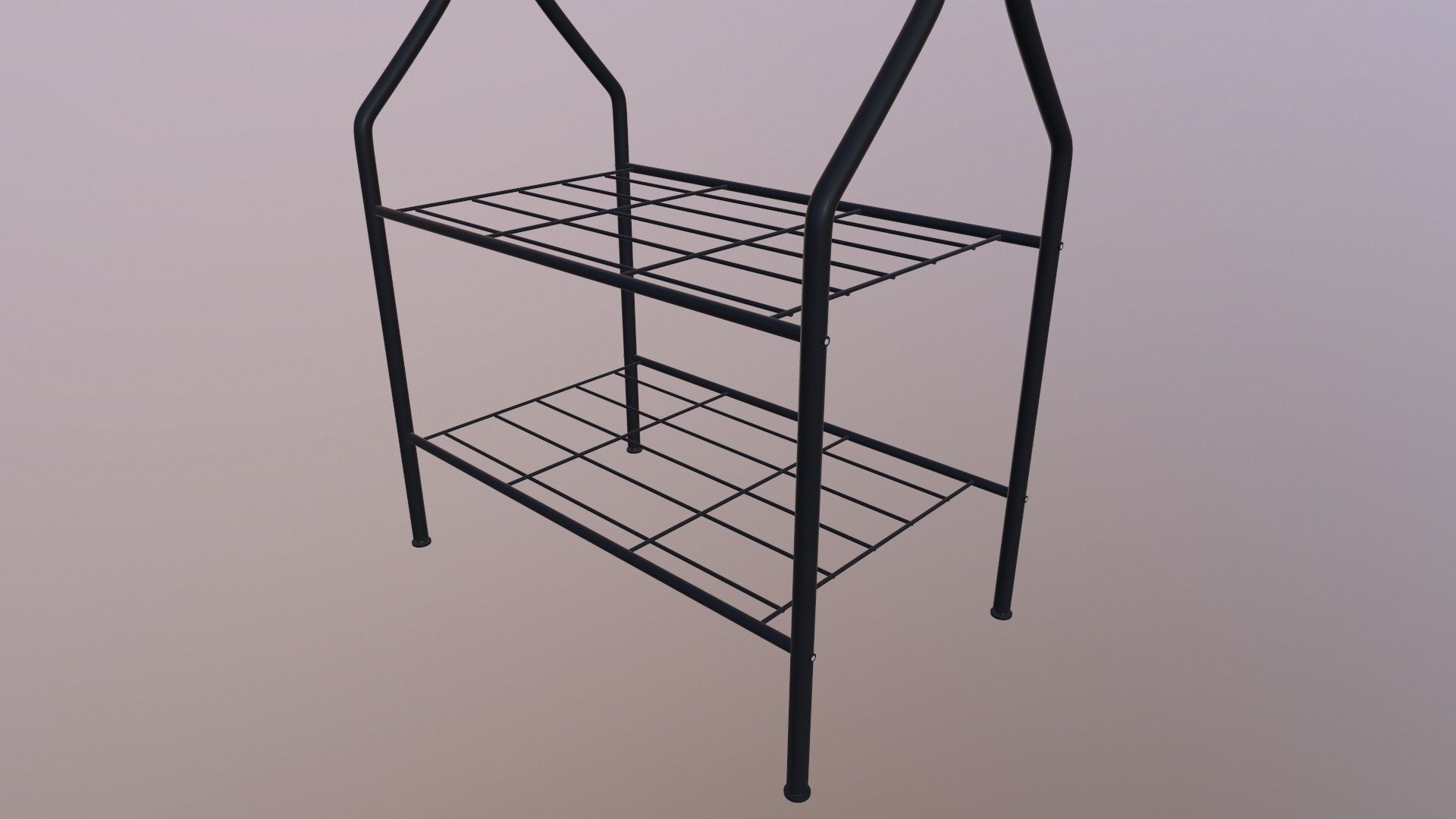 Clothes Rail with Shoe Rack Storage 3D model_4