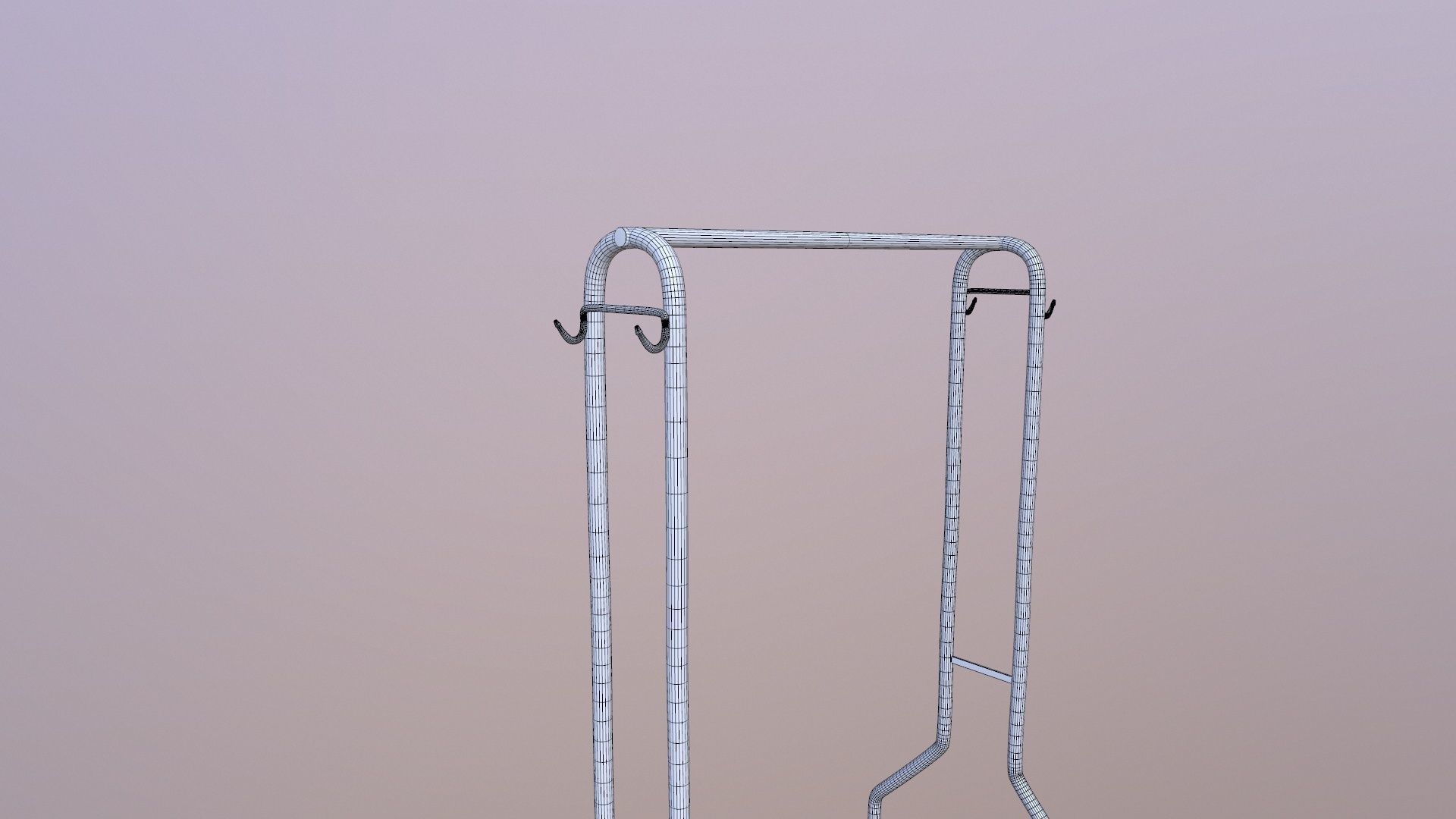 Clothes Rail with Shoe Rack Storage 3D model_10