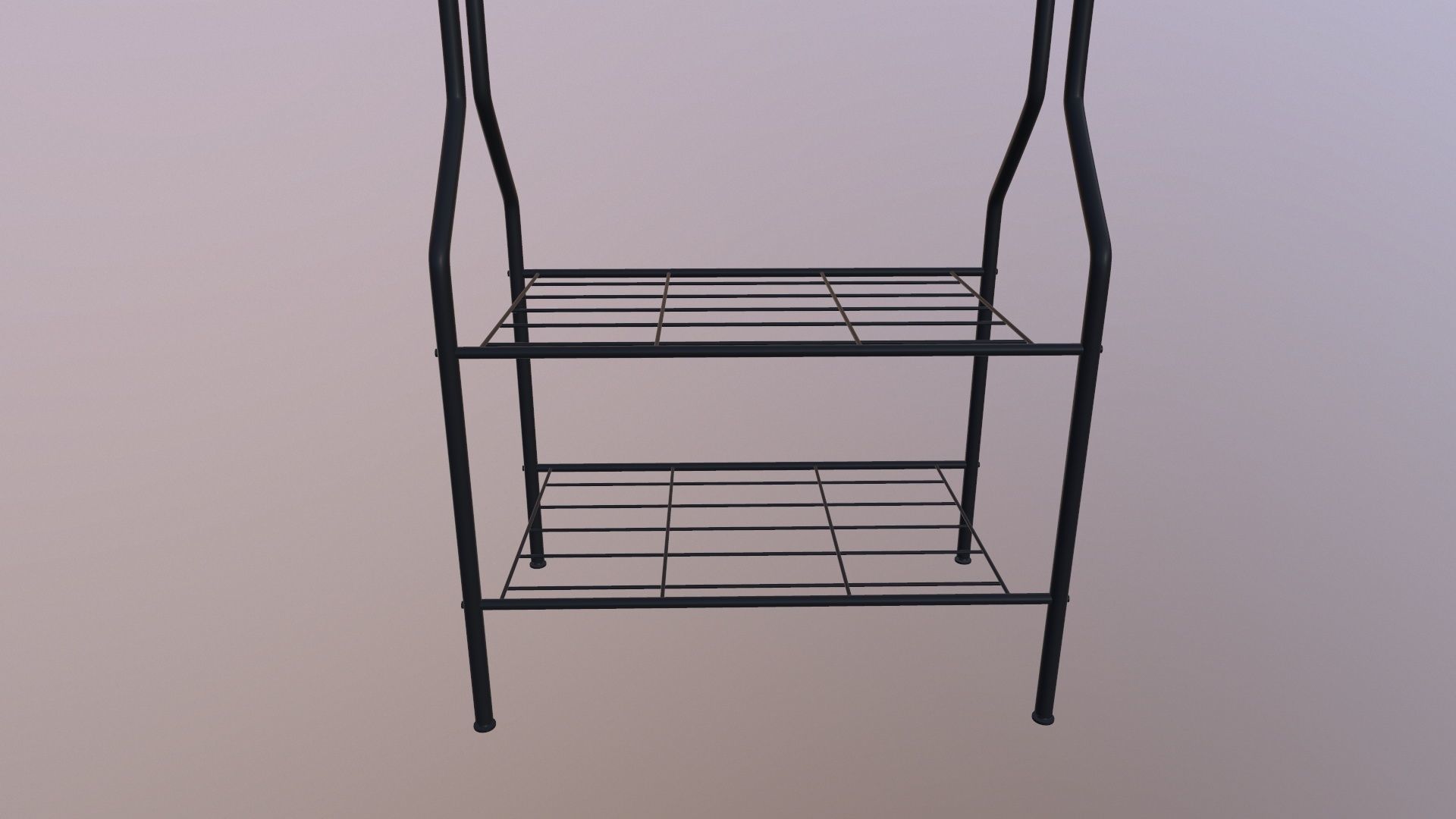 Clothes Rail with Shoe Rack Storage 3D model_5
