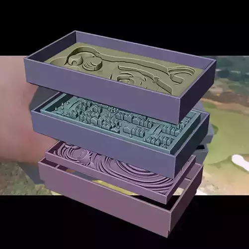 Stackable Infinite Mini-Golf Tower and Pocket Art Frame