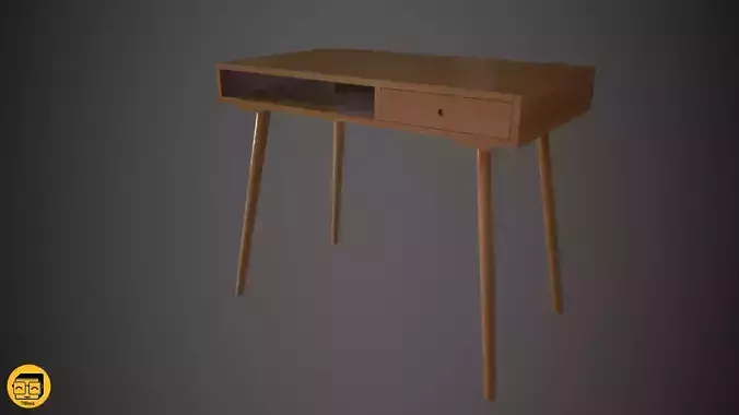 Office Desk with 4 different Materials Low-poly 3D model