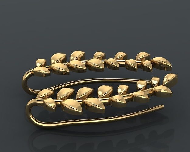 Wheat earrings 3D print model