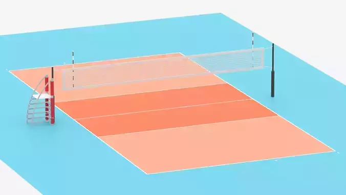 Cartoon Volleyball Court
