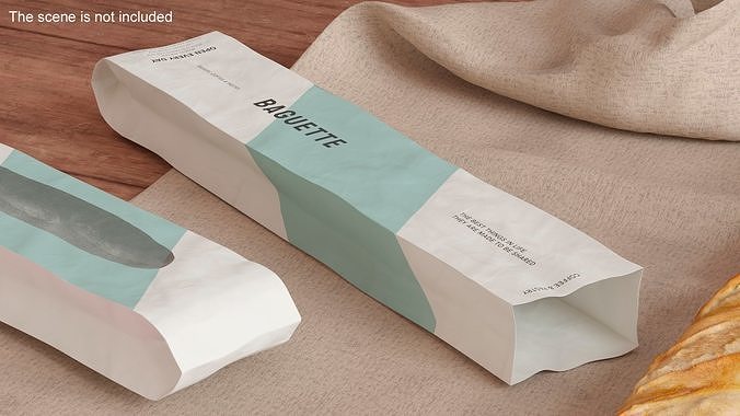 Paper Bread Bags Collection 3D Model Pack 3