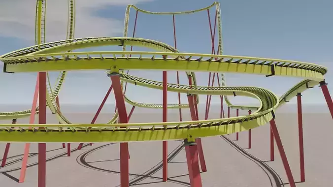 Rollercoaster 3D model Low-poly 3D model