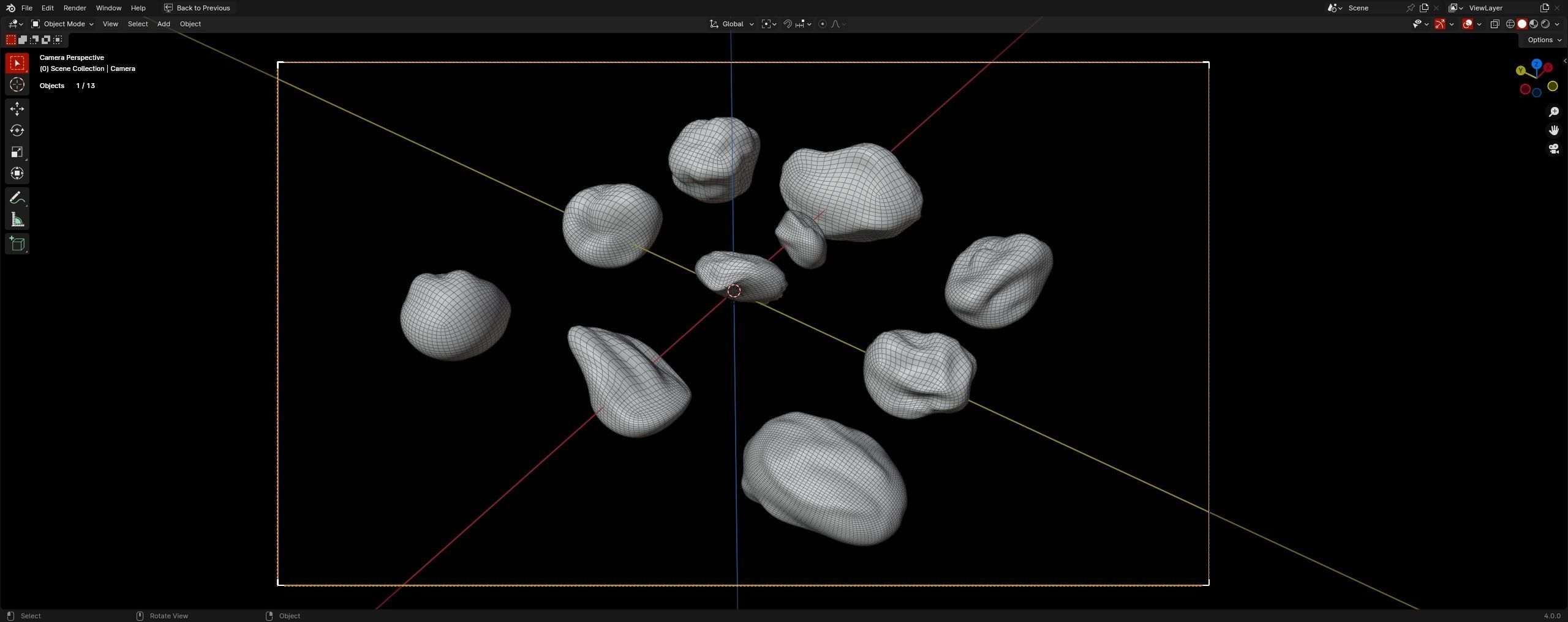 Glowing Asteroid Pack 3D model_1