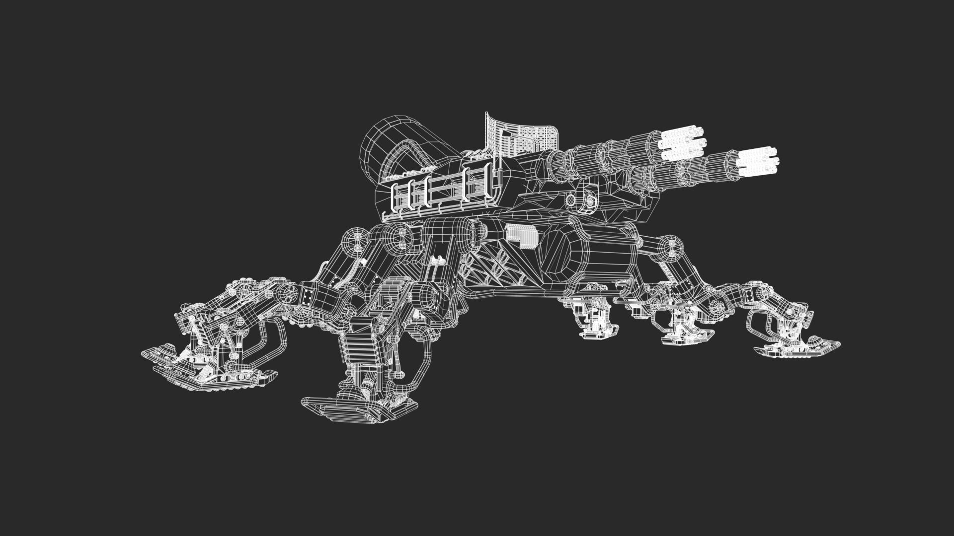 MK-23 TARANTULA Low-poly 3D model_9