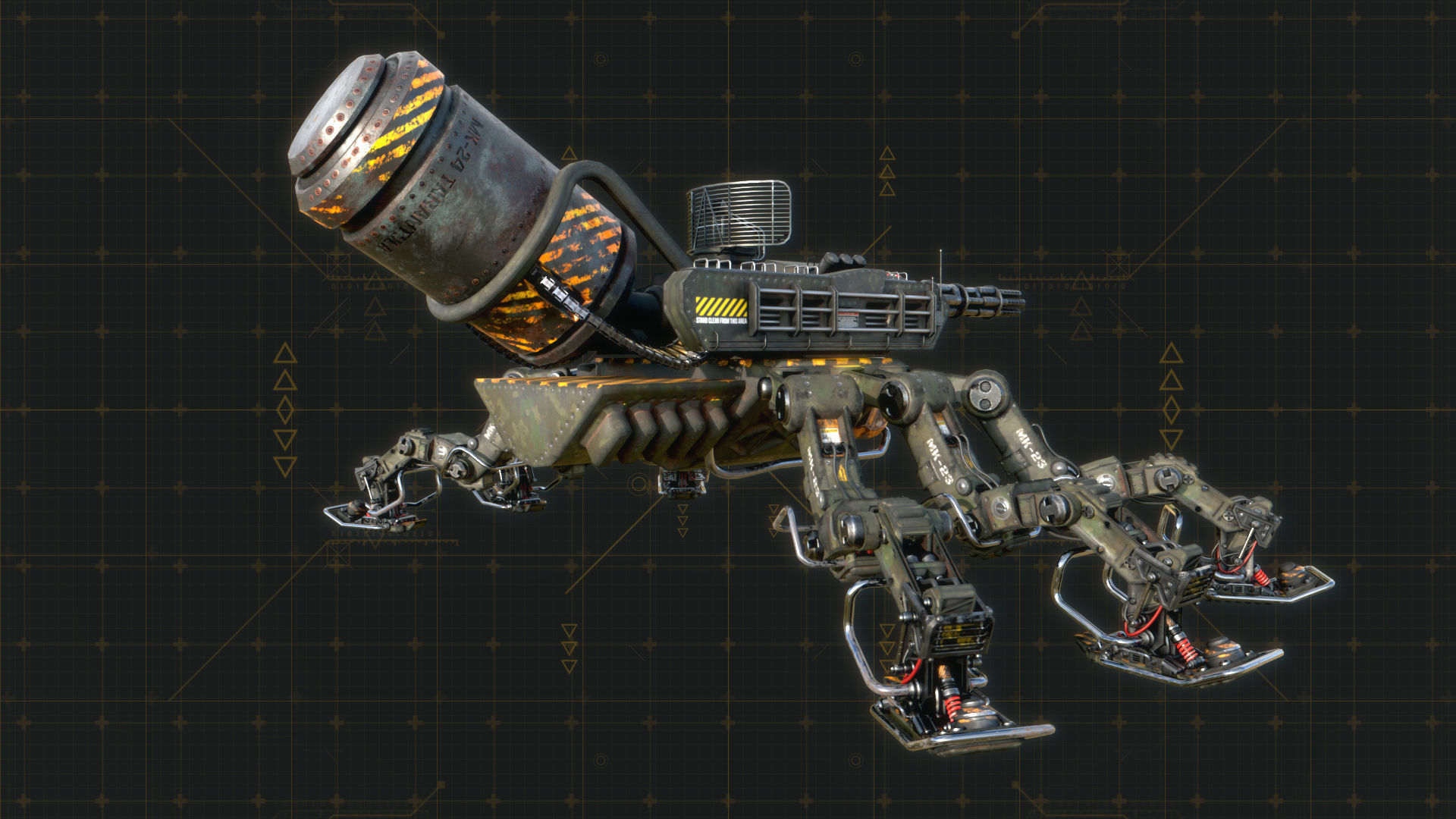 MK-23 TARANTULA Low-poly 3D model_8