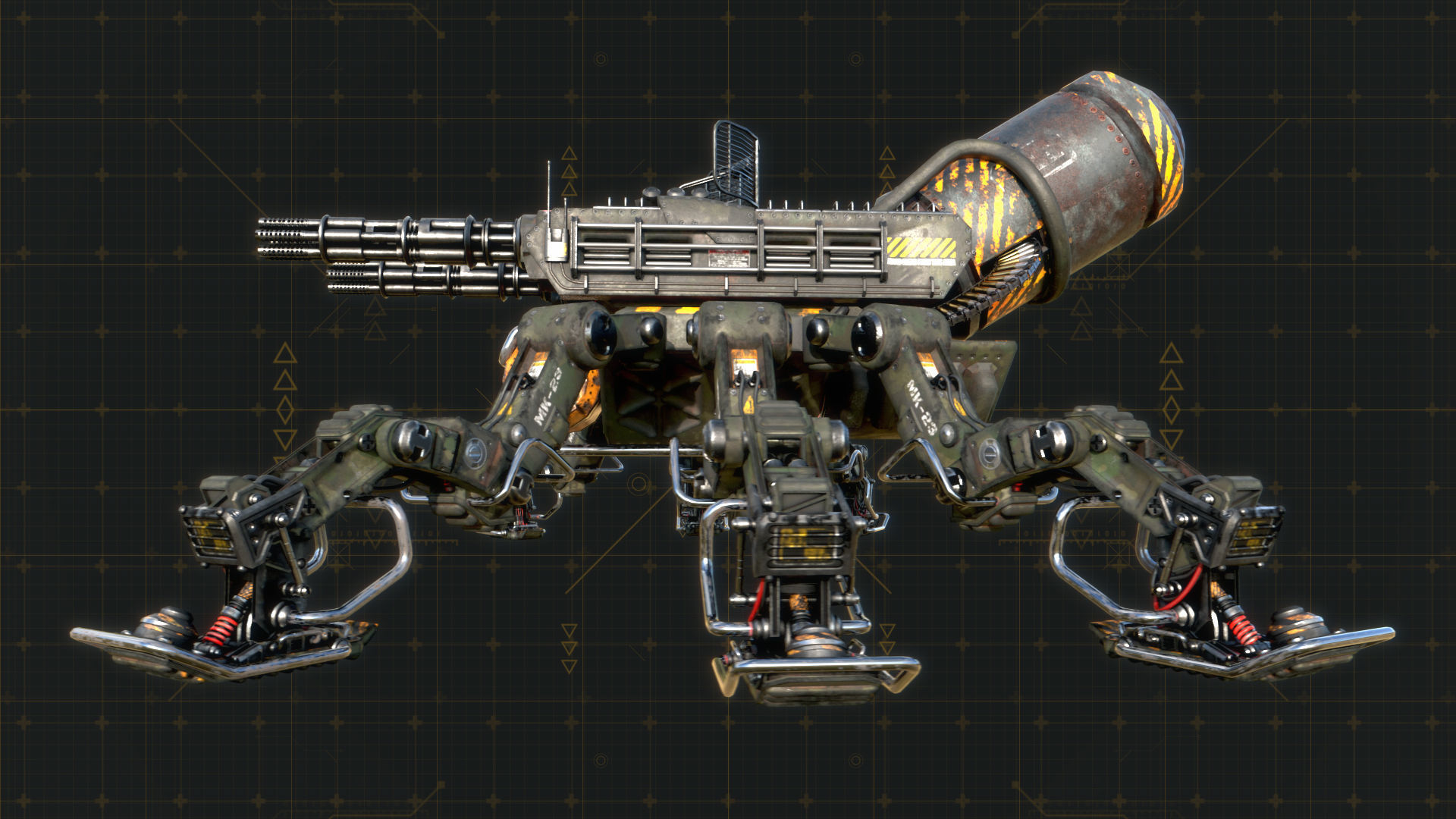 MK-23 TARANTULA Low-poly 3D model_5