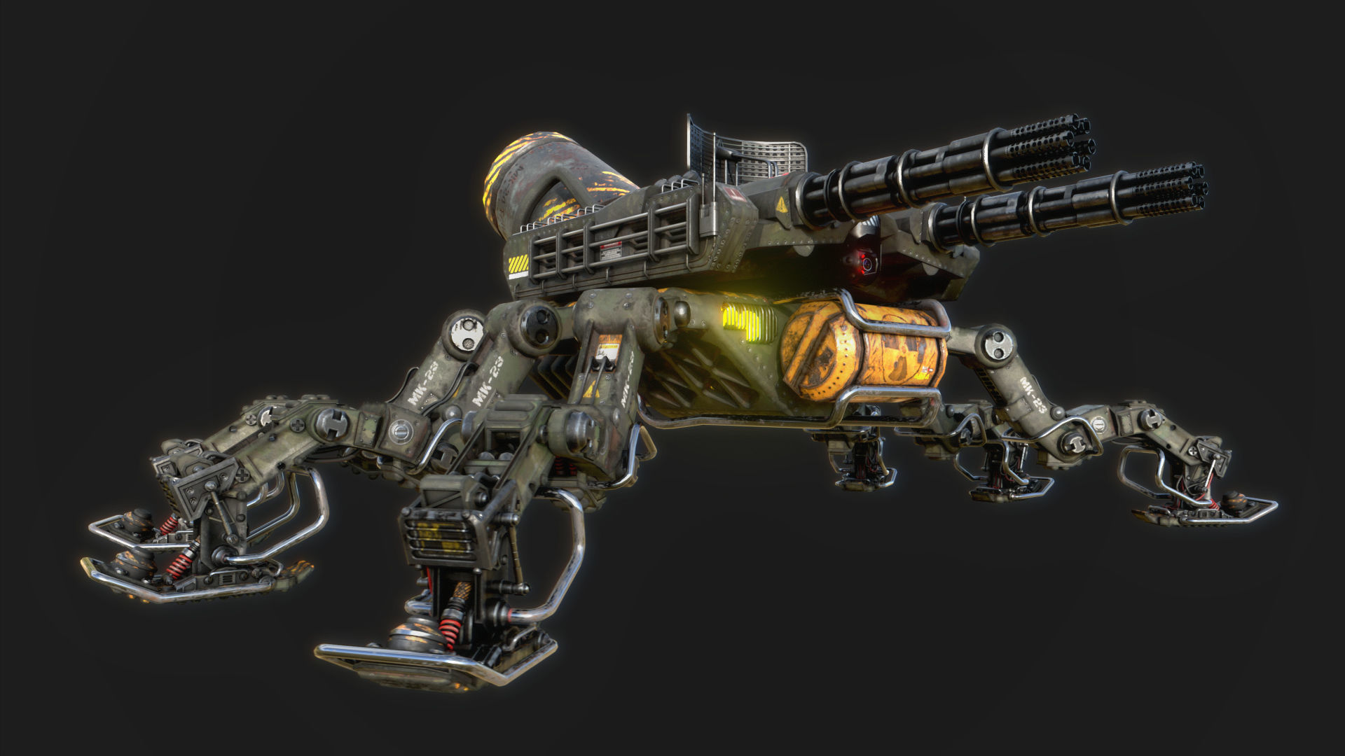 MK-23 TARANTULA Low-poly 3D model_3