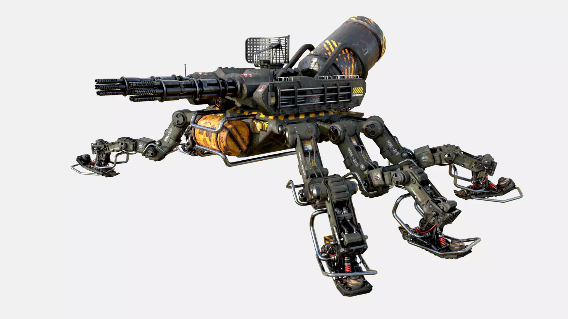 MK-23 TARANTULA Low-poly 3D model_0