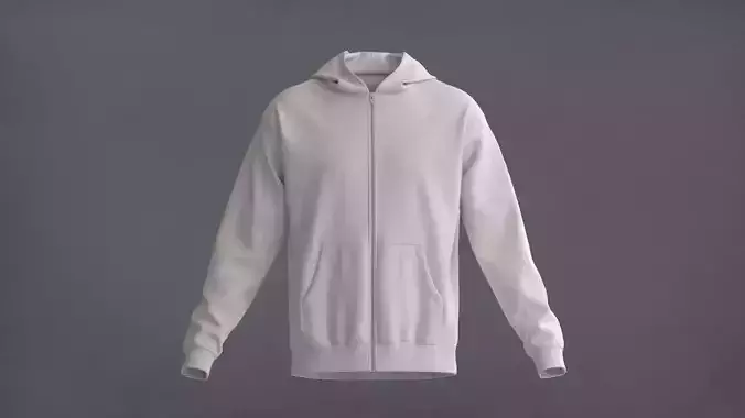 Zip-Up Hoodie 3D Model
