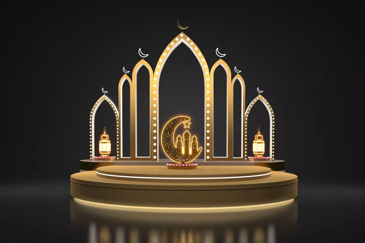 Islamic Ramadan EID Decoration  fine-tuned STUDIO LIGHT SETUP   3D model_0