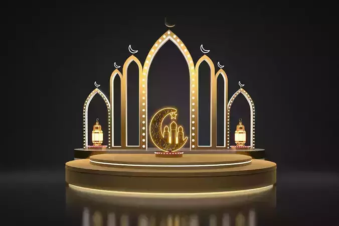 Islamic Ramadan EID Decoration  fine-tuned STUDIO LIGHT SETUP   3D model