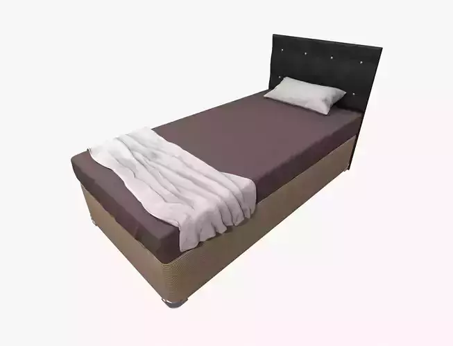 Single Bed Low-poly 3D model