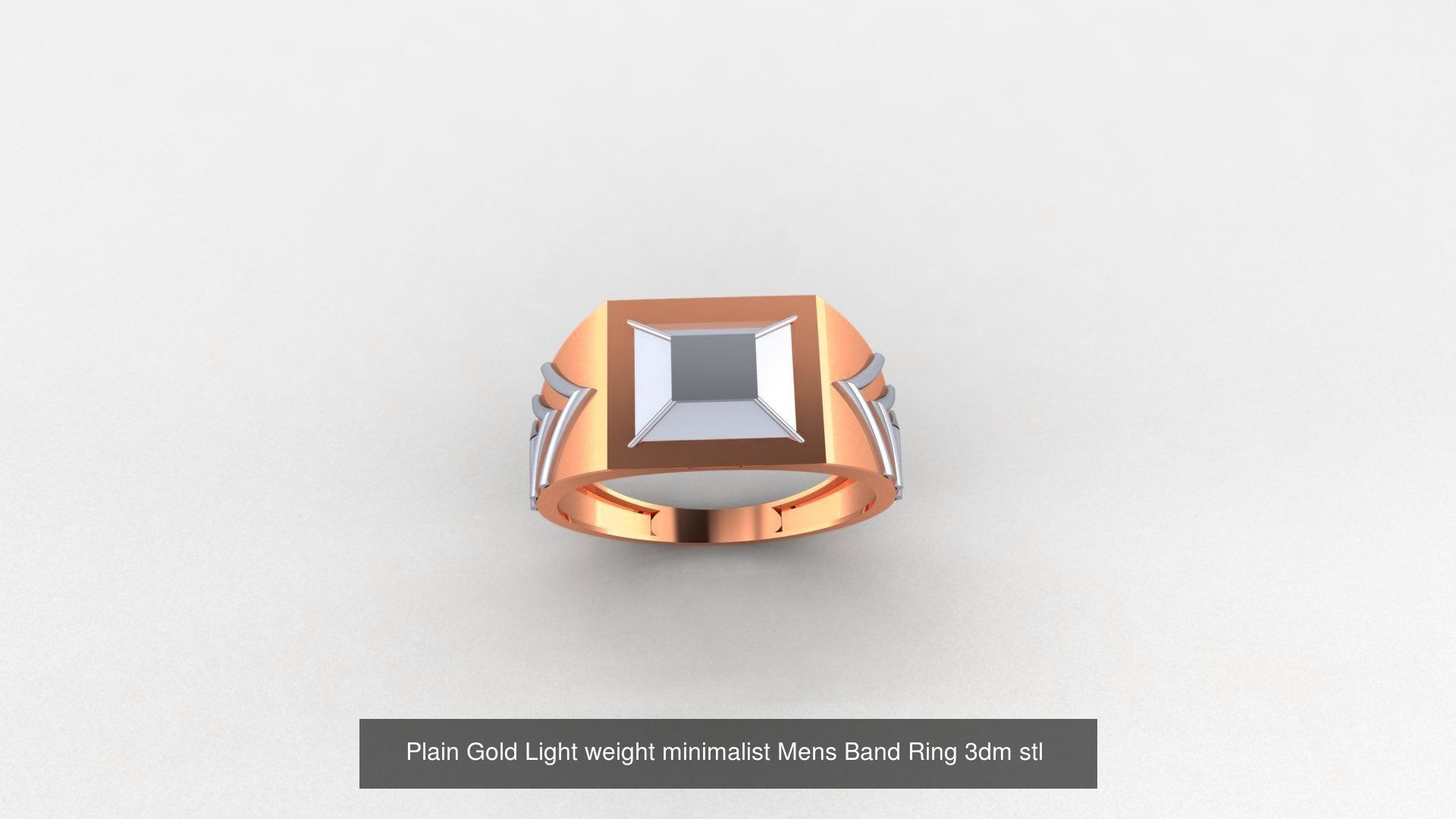 65 Plain Gold Light weight minimalist Mens Band Ring 3dm stl  3D Model Collection_28