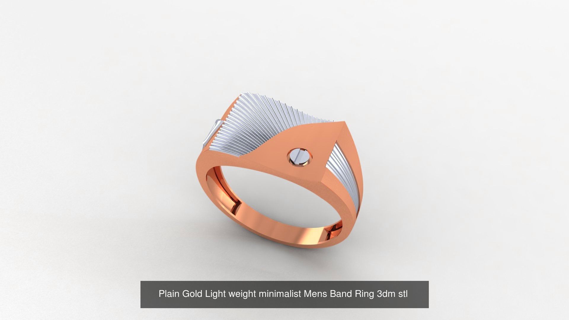 65 Plain Gold Light weight minimalist Mens Band Ring 3dm stl  3D Model Collection_52