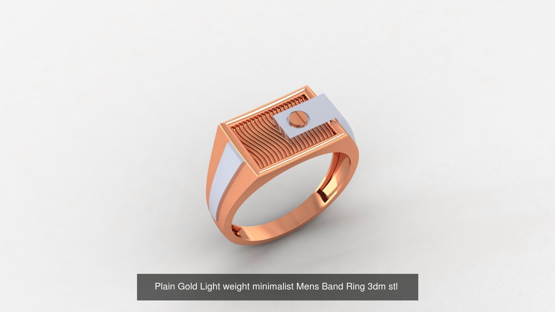 65 Plain Gold Light weight minimalist Mens Band Ring 3dm stl  3D Model Collection_49