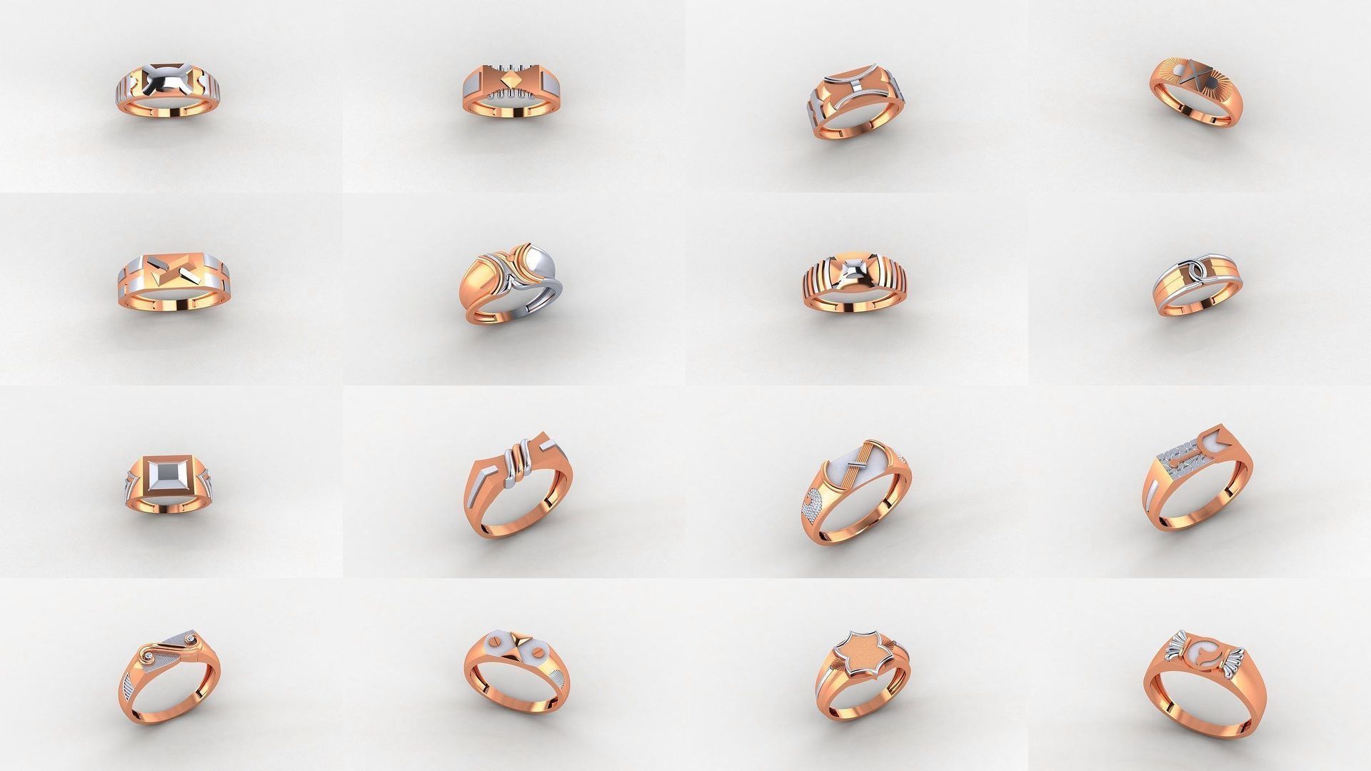 65 Plain Gold Light weight minimalist Mens Band Ring 3dm stl  3D Model Collection_1