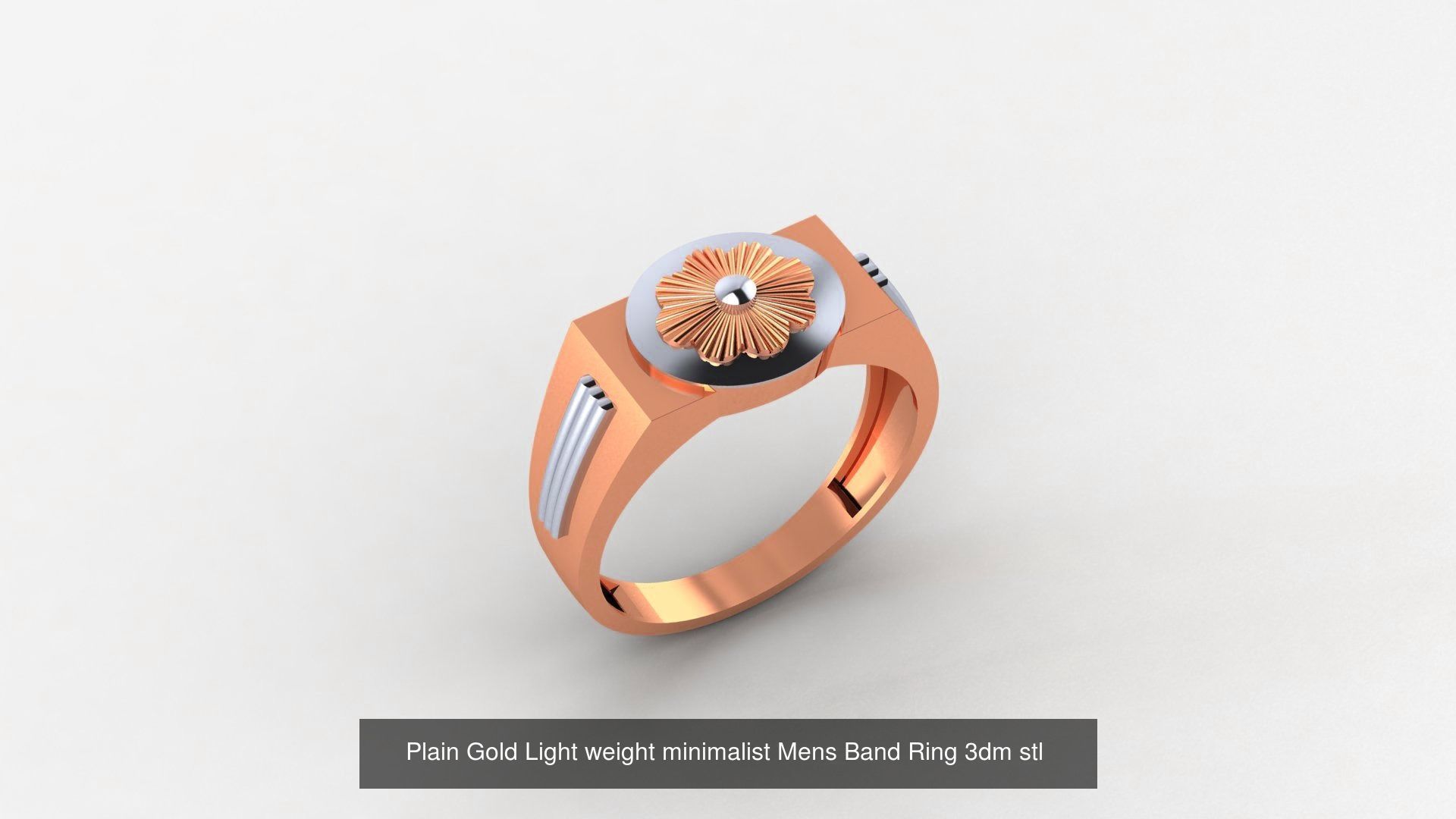 65 Plain Gold Light weight minimalist Mens Band Ring 3dm stl  3D Model Collection_65