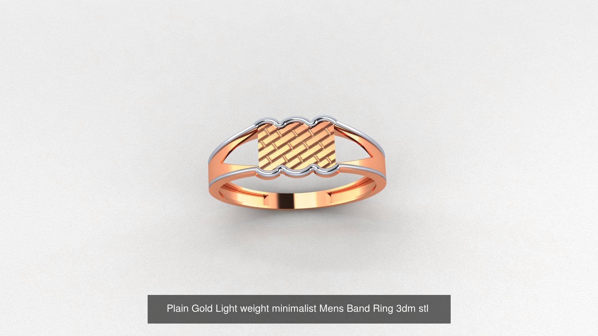 65 Plain Gold Light weight minimalist Mens Band Ring 3dm stl  3D Model Collection_11