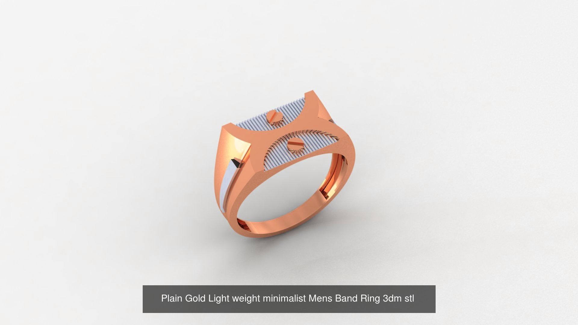 65 Plain Gold Light weight minimalist Mens Band Ring 3dm stl  3D Model Collection_48