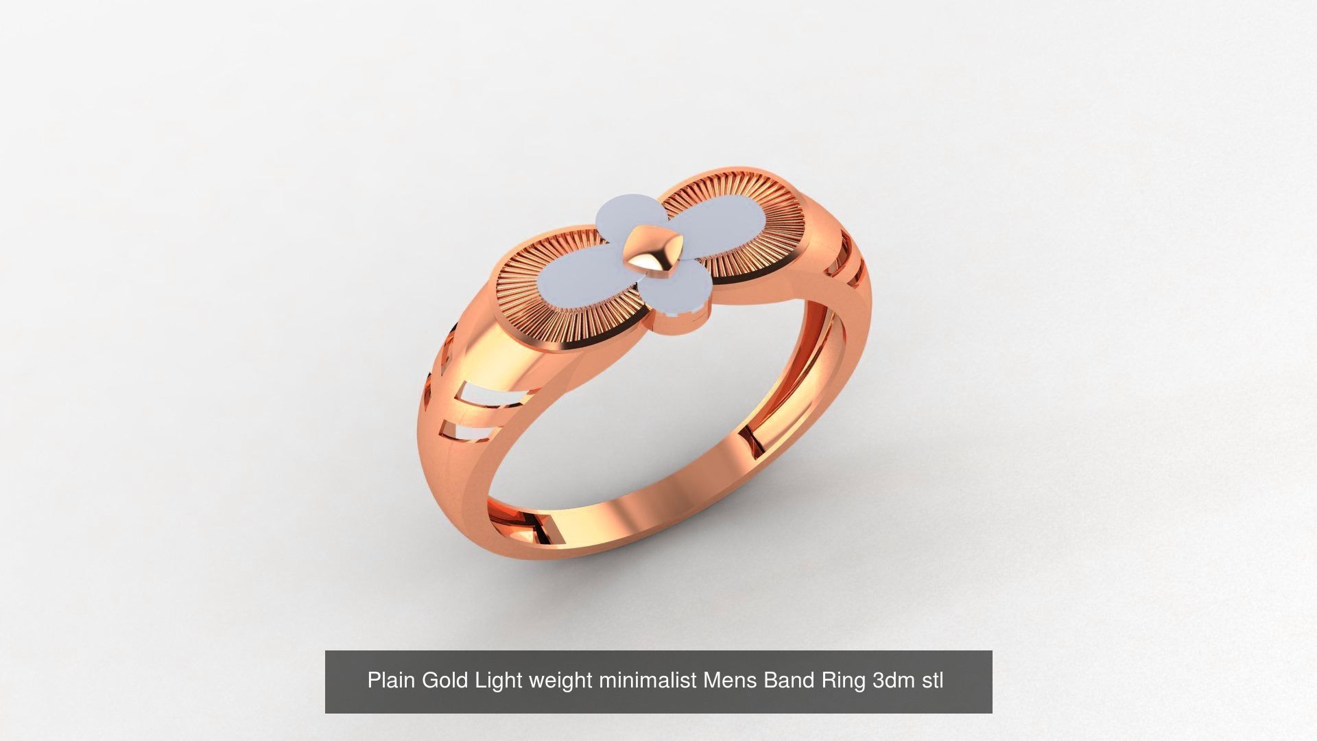 65 Plain Gold Light weight minimalist Mens Band Ring 3dm stl  3D Model Collection_57