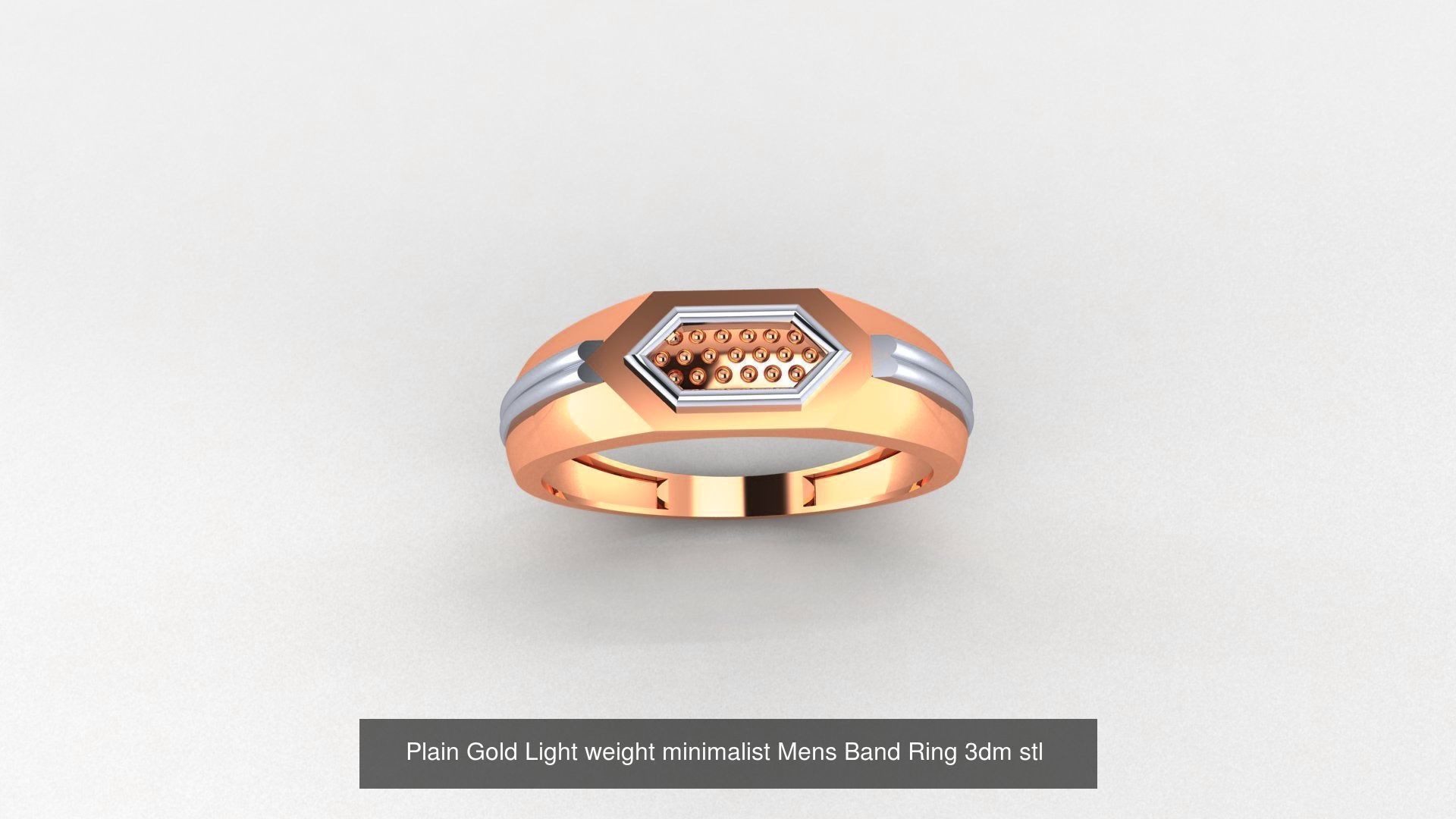 65 Plain Gold Light weight minimalist Mens Band Ring 3dm stl  3D Model Collection_18