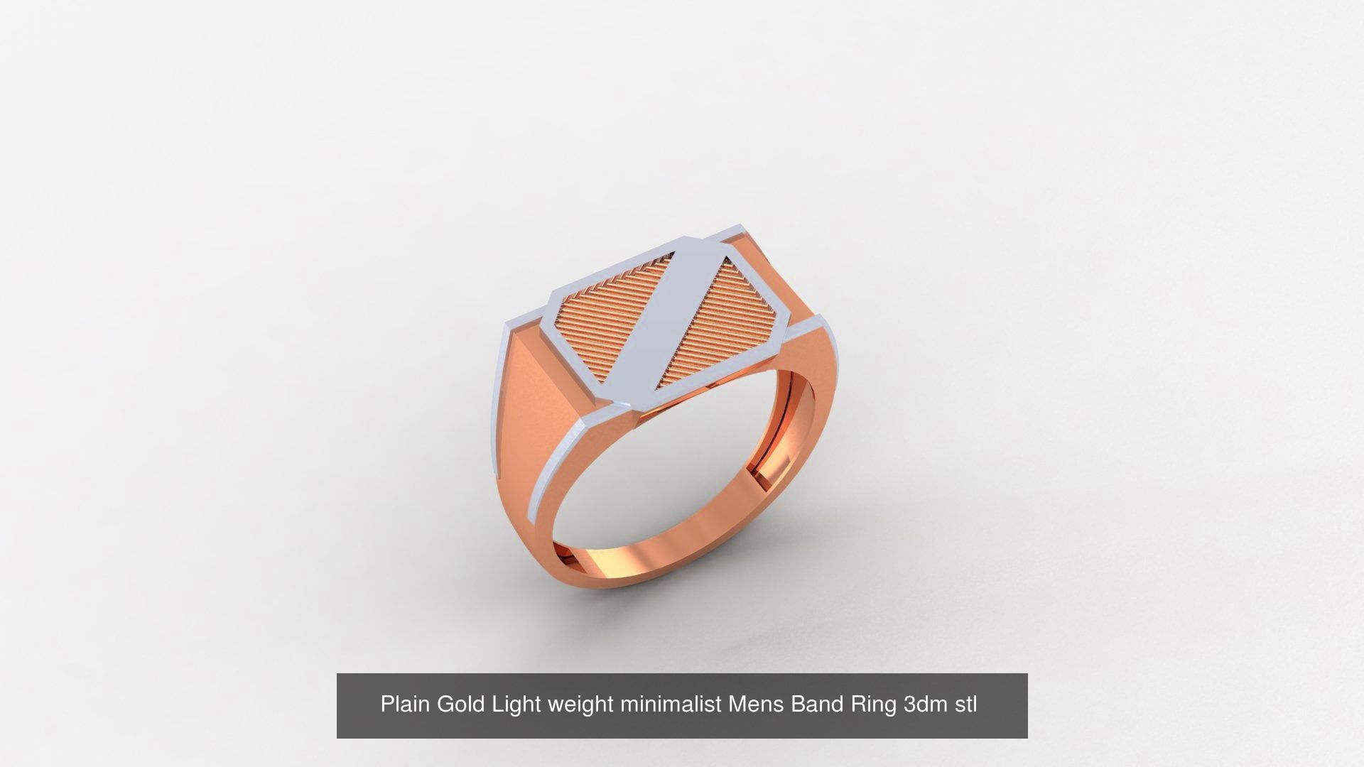 65 Plain Gold Light weight minimalist Mens Band Ring 3dm stl  3D Model Collection_47