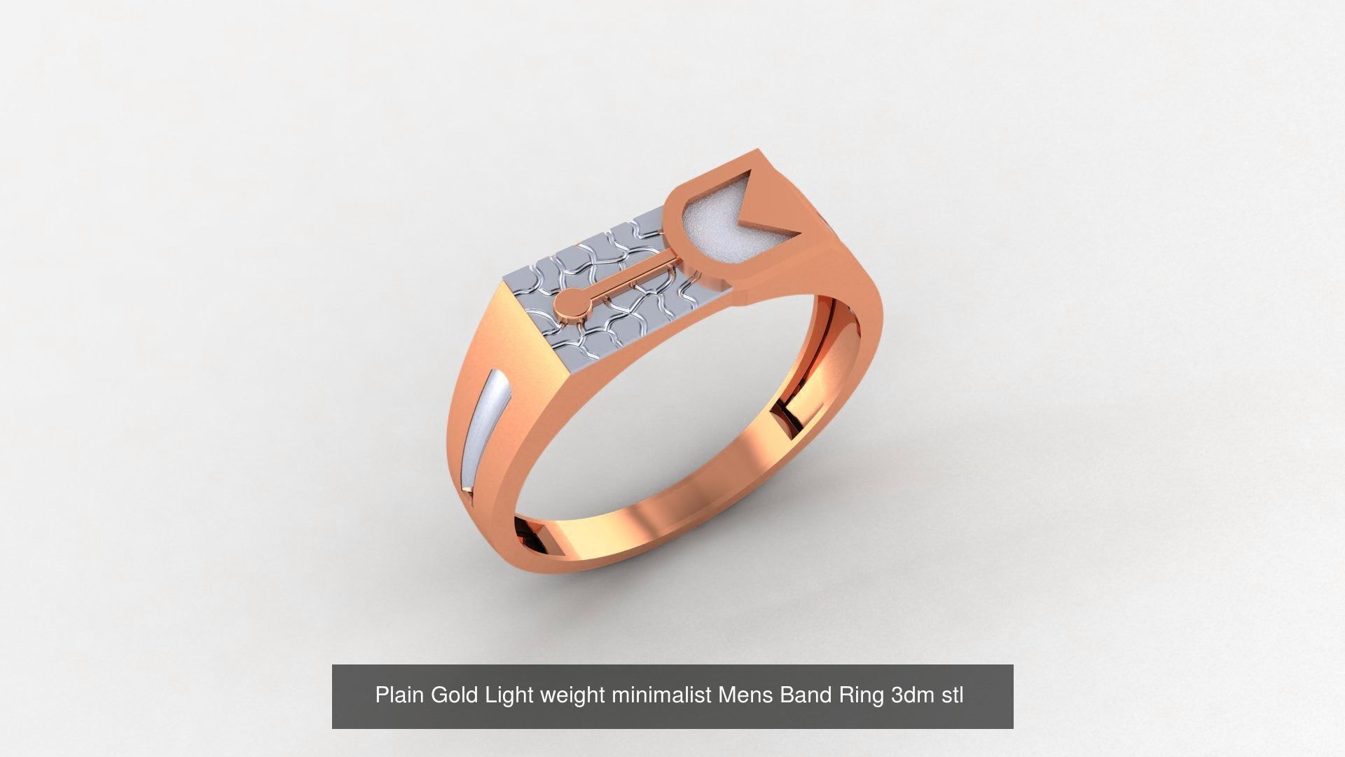 65 Plain Gold Light weight minimalist Mens Band Ring 3dm stl  3D Model Collection_31