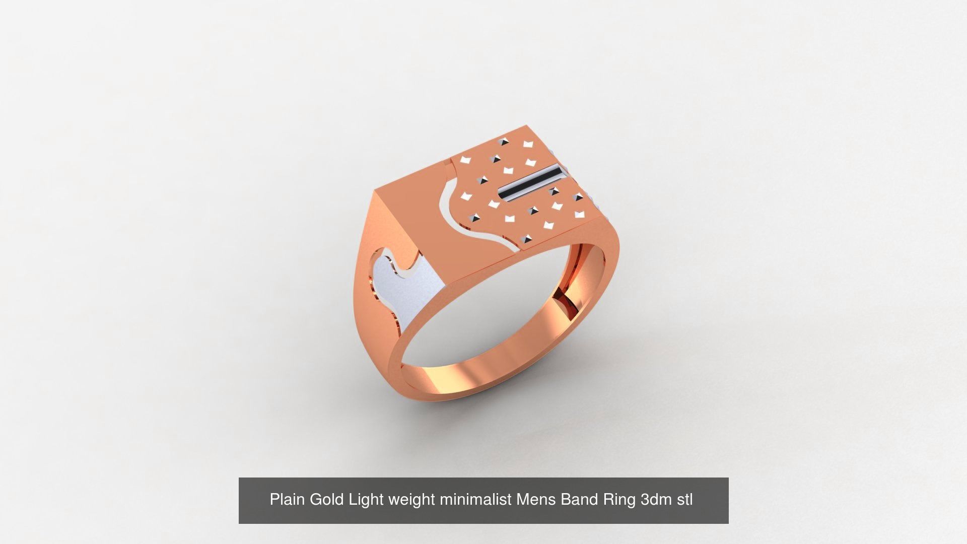 65 Plain Gold Light weight minimalist Mens Band Ring 3dm stl  3D Model Collection_63