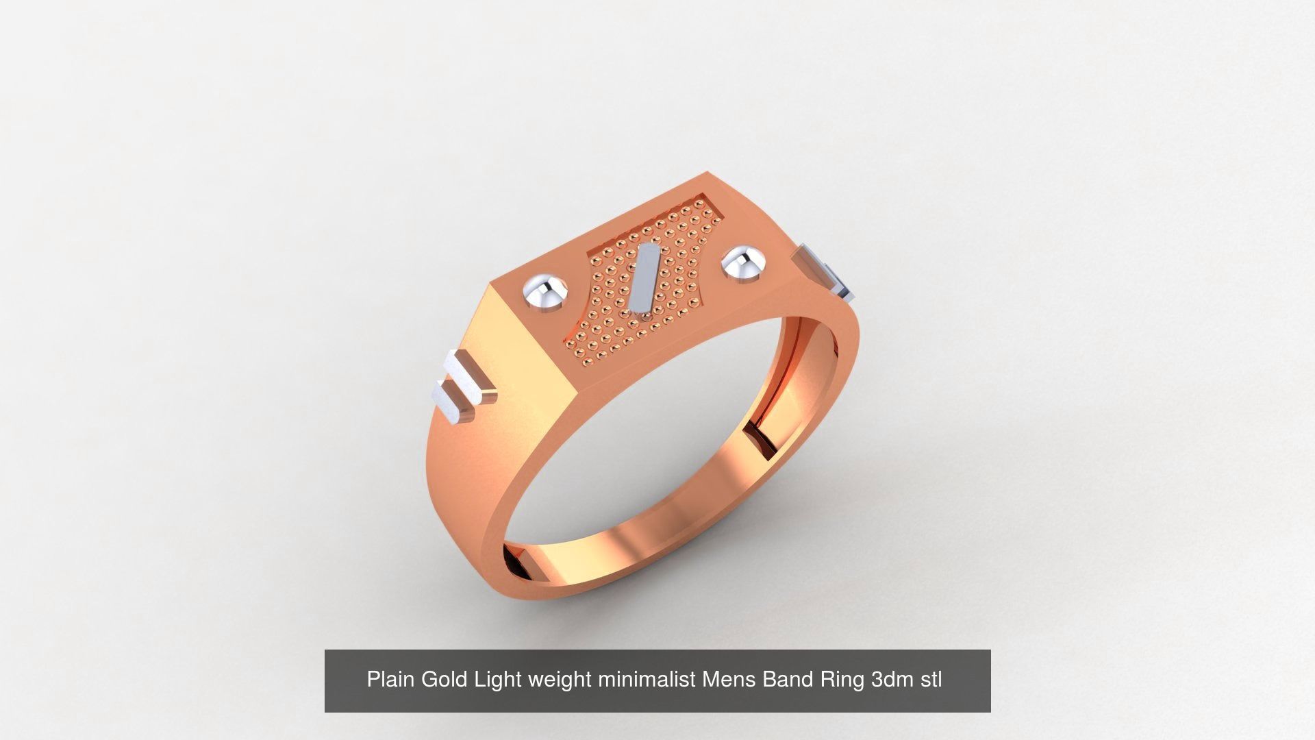 65 Plain Gold Light weight minimalist Mens Band Ring 3dm stl  3D Model Collection_46