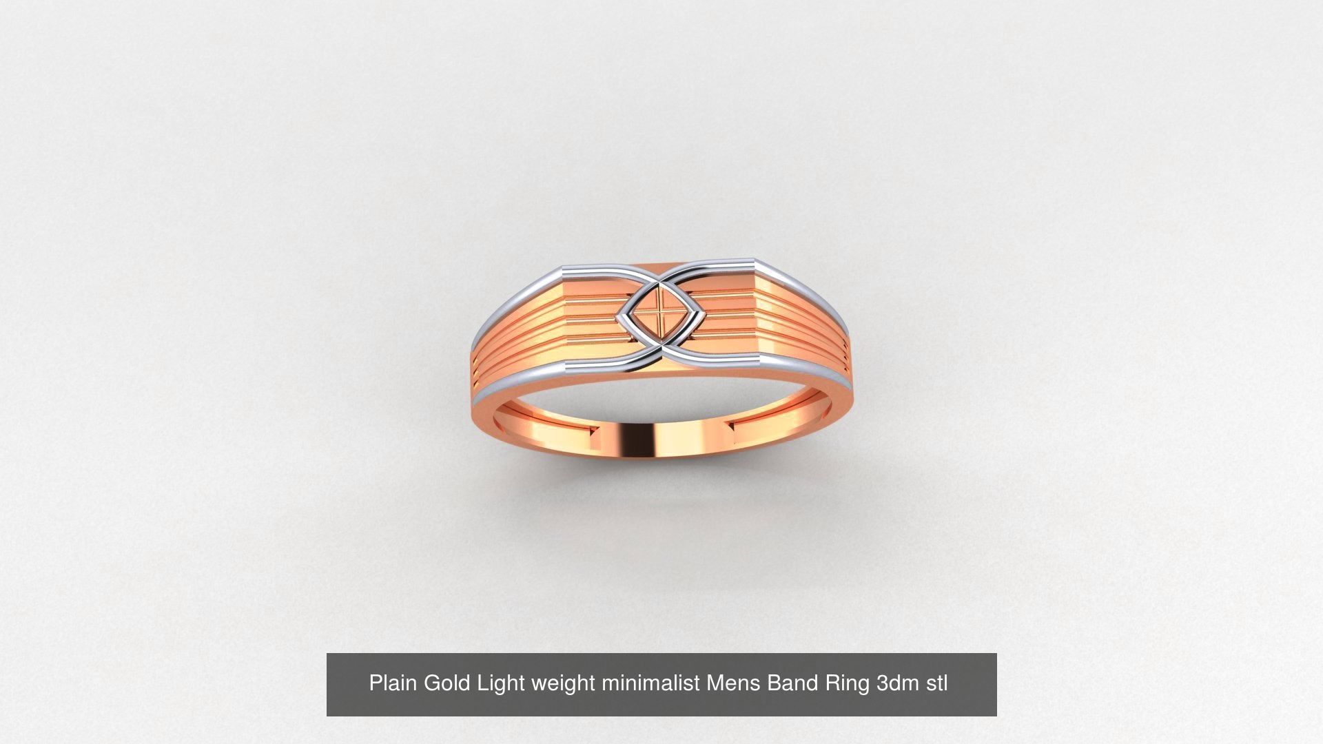 65 Plain Gold Light weight minimalist Mens Band Ring 3dm stl  3D Model Collection_16